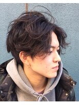 ブーケ(BOUQUET)&nbsp;美フォルムメンズパーマ ゆるくて格好良い 前髪長め