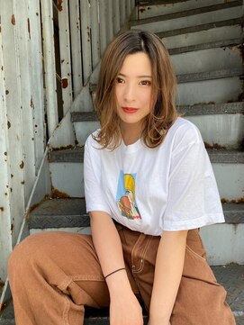 リアイス(Re:ICE) ミニウルフ/くすみブルー/流れるレイヤー/インナーハイライト