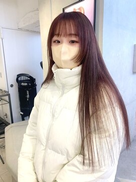 ゼスト パーク(ZEST PARK) ピンクブラウン 顔周りカット ブリーチなしカラー 《宮坂紅》