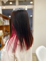 ヘアーデェカラー(hair de KOLOR) 【つくば】ロングへアインナーカラー×レッド系カラー20代30代