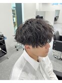 マッシュ　波巻きパーマ