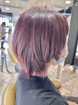 オナー(honor)&nbsp;20代30代40代シアーピンク透明感くびれボブ外ハネブリーチなし