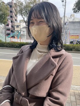 イナズマヘアー(INAZUMA HAIR) ウルフレイヤー×インナーカラーブルー