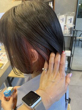 アチーブリス(achieve Liss) インナーカラーチェリーピンクハイトーンゆるふわみなみウェーブ