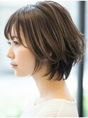 ★大人可愛い20代30代40代★美髪こなれ前髪ショートハイライト