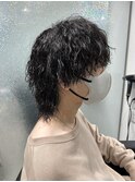 メンズウルフ×スパイラルパーマ