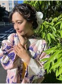 浴衣ヘア　浴衣ヘアメイク　夏祭り　アップスタイル