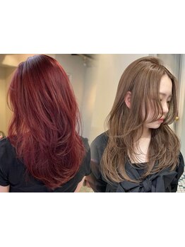 透明感カラーや、ハイトーンまで、幅広く対応◎あなたのなりたいを叶える、理想のカラーをご提案。