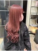 シールエクステハイトーンダブルカラピンクベージュワインレッド