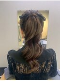 【ポニーテール】六本木/六本木駅/ヘアセット/早朝/結婚式