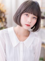 カバーヘア ブリス 上尾西口店(COVER HAIR bliss)&nbsp;ぱっつん前髪グレーアッシュワンカールボブa上尾20代30代40代!