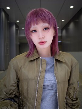 ギークス(GEEKS) 【GEEKS渋谷】ブリーチカラー/寒色ピンク/ハッシュカット/ウルフ
