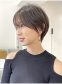 透明感カラー/グレージュ/くびれショート/ひし形ショート/鎌倉