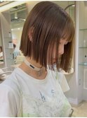 ボブ切りっぱなしボブワイドバングタッセルボブフレンチバング