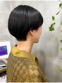 モード　マッシュ　黒髪　ショート