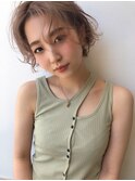 20代30代大人可愛いエアリーボブラベンダーベージュ透明感