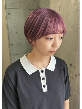 ラニヘアサロン(lani hair salon) ラベンダーピンクのマッシュショート