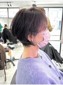 ナチュラルパーマ×くびれショートボブ【カドワキ】