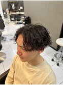 波巻きパーマ　波巻きセンターパート　波巻きスパイラルパーマ