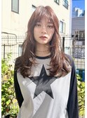 【向ヶ丘遊園】セミロングレイヤー/レイヤー/レッドブラウン
