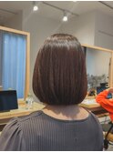 大人ボブ/丸みボブ/レディボブ/ピンクブラウン/ツヤカラー