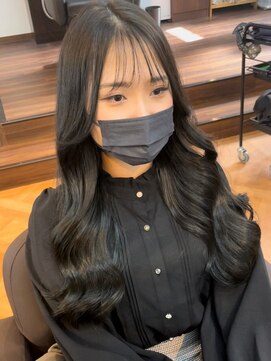 ヒョンミョン ライズバイレボ 取手店(hyon myon/RISE by REVO) レイヤーカット/デザインカラー/オリーブベージュ[取手/取手駅]