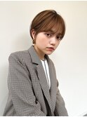 ハイライト白髪ぼかしダブルカラーインナーカラーショートボブ