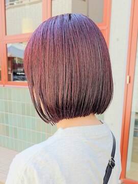 シャロン(SHARON) 【SHARON原宿】ブリーチなし赤髪カラー×ボブ