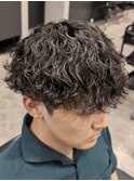 メンズマッシュ　波巻きスパイラルパーマ