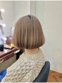美髪切りっぱなしボブカールセミディ小顔20代30代40代50代
