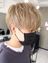 エルマーク 京橋(L-MARK) マッシュブリーチハイトーンハイライトスパイラルツーブロック