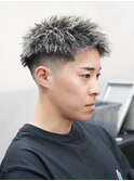 ツイストパーマ/短髪/ホワイトメッシュ/スキンフェード/姫路