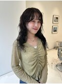 ロングパーマスタイル　ニュアンスパーマ