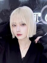 ラピス 渋谷本店(Lapis) ホワイトブロンド/ボブ/切りっぱなしボブ/タッセルボブ/韓国風