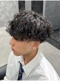 ツイストスパイラルパーマ/刈り上げマッシュ