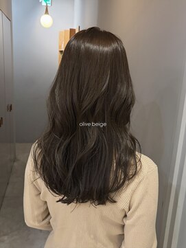 サンプラス(san+) 【リコ】ブリーチ無し オリーブベージュカラー