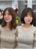 ボブ内巻きボブタンバルモリ韓国ボブ大人ボブ