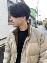 ブルー(BLUE)&nbsp;#BLUEメンズ　センター分けメリハリショート