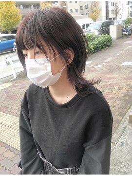 ミスターグッドモーニング(MR.GOOD MORNING) 紫×ウルフ×顔まわりにアクセント黒髪