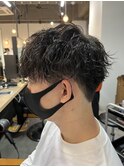 ツーブロックマッシュ 波巻きパーマ