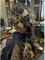 【卒業式・成人式ヘアアレンジ】三つ編み+玉ねぎヘア【新宿】