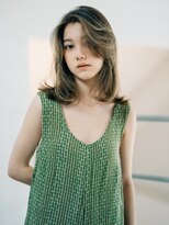 ベンジー 蔵前ii店(benji)&nbsp;ハイライトベージュカラー　鎖骨ミディアム　蔵前・浅草