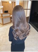 髪質改善カラー/ベージュピンク/デジタルパーマ