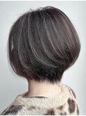 白髪ぼかしハイライト×ショート