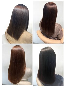 美容室フルール 30代40代髪質改善ココアブラウン艶感ストレート透明感赤み消し