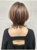 ネオウルフ×チェリーベージュボブウルフ　ウルフカット