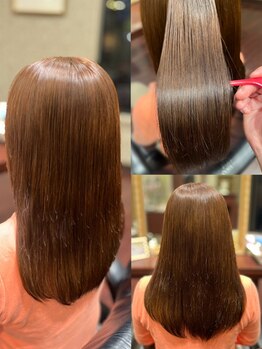 たかはし美容室の写真/髪質に合わせた施術でさら艶ストレートに！ダメージ毛向けの酸性ストレートはナチュラルな仕上がり！