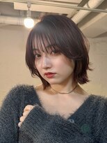 ファルベ(Farbe)&nbsp;シースルーボブ/ミニウルフ/デジタルパーマチェリーブラウン