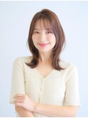 小顔ワンレン ネビージュ