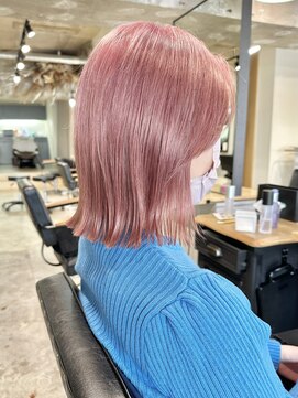 リグリー(regree) 切りっぱなしボブ/外ハネボブ/ピンクベージュ/髪質改善